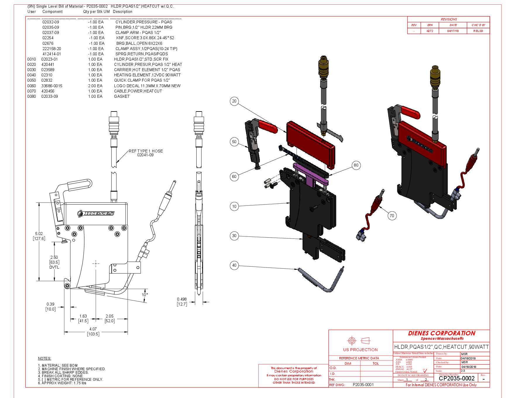 0 50 PQAS QC Heat Cut Knife Holder