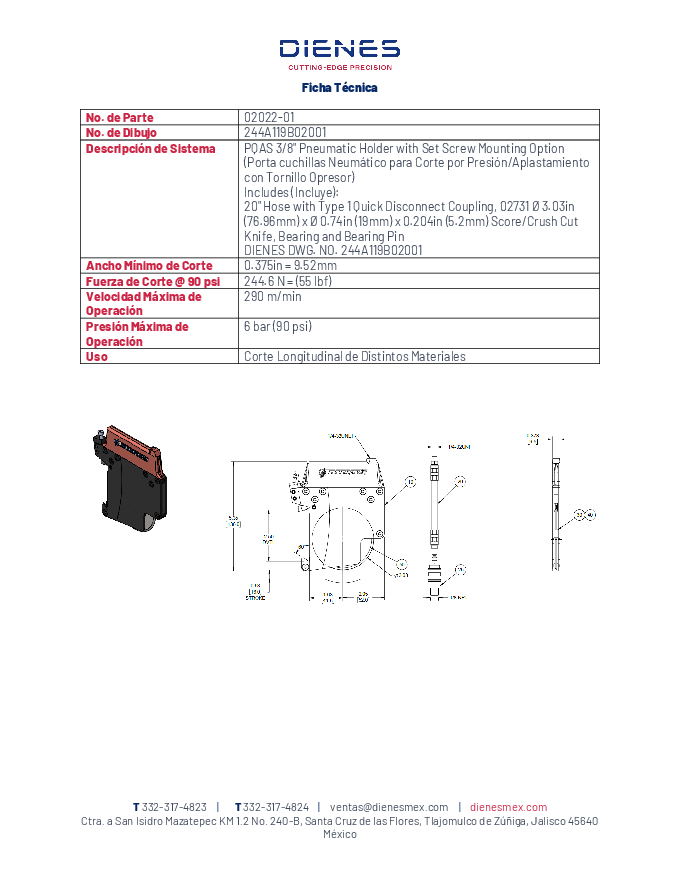 Ficha Tecnica 02022 01 244 A119 B02001