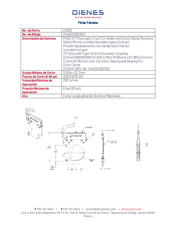 Ficha Tecnica 22300 244 A220 B01001