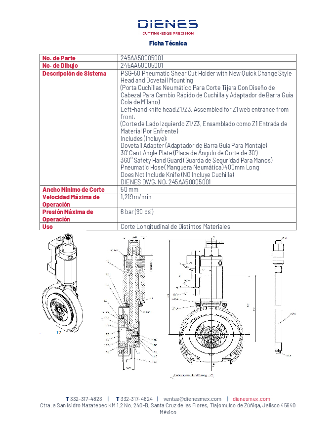 Ficha Tecnica 245 AA50005001