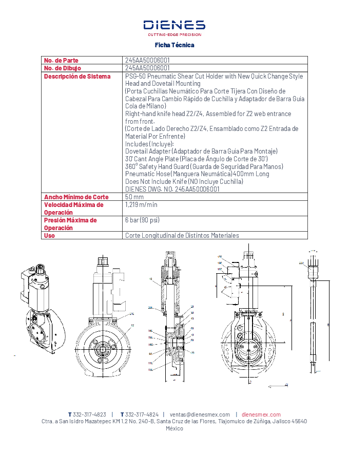 Ficha Tecnica 245 AA50006001