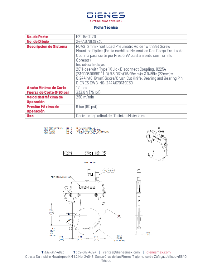 Ficha Tecnica P2015 0020 244 A070139 E30